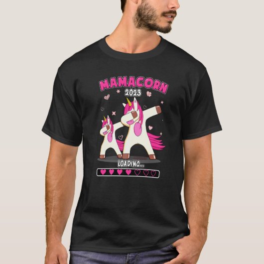Future Mom 2023 Loading Mamacorn Unicorn Mother To Tシャツ (正面)