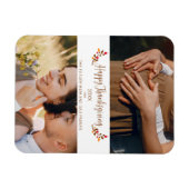 Future Mom Dad 2 custom Photos Happy Thanksgiving マグネット (横)