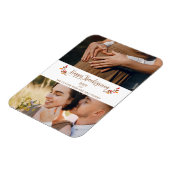 Future Mom Dad 2 custom Photos Happy Thanksgiving マグネット (左側)