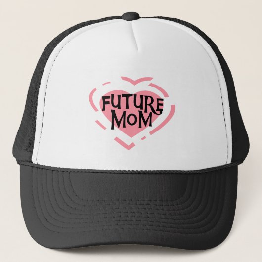 Future Mom PinkハートTシャツとギフト キャップ (正面)