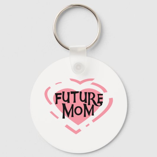 Future Mom PinkハートTシャツとギフト キーホルダー (正面)