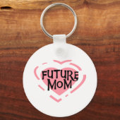 Future Mom PinkハートTシャツとギフト キーホルダー (正面)