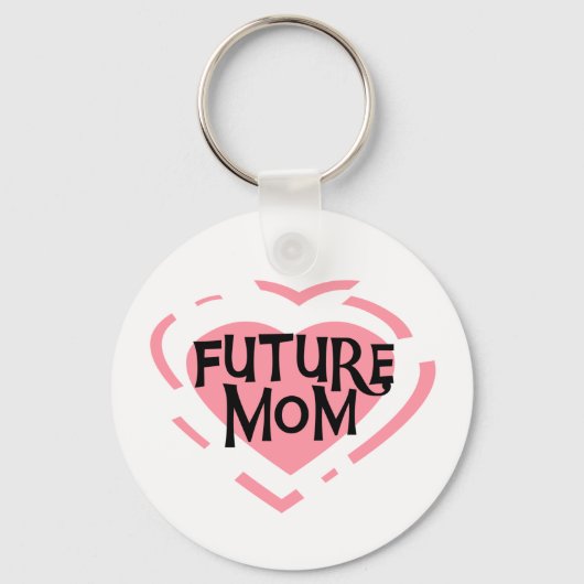 Future Mom PinkハートTシャツとギフト キーホルダー (正面)
