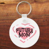 Future Mom PinkハートTシャツとギフト キーホルダー (正面)
