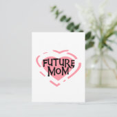 Future Mom PinkハートTシャツとギフト ポストカード (スタンド正面)