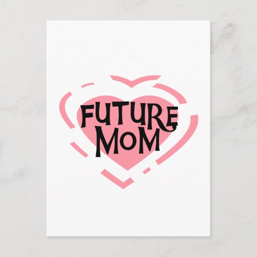 Future Mom PinkハートTシャツとギフト ポストカード (正面)