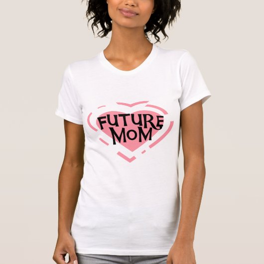 Future Mom PinkハートTシャツとギフト Tシャツ (正面)