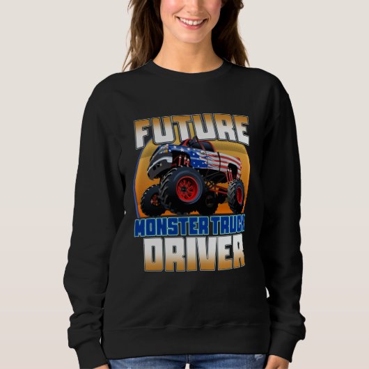 Future Monster Truck Driver Boy s Monster Truck スウェットシャツ (正面)