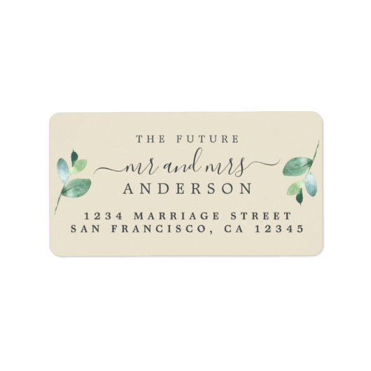Future Mr.スクリプト緑の葉のアドレス結婚の設定 ラベル (正面)