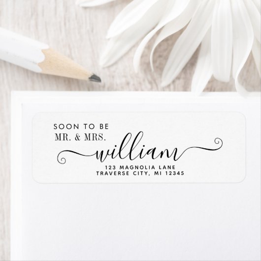 Future Mr and Mrs Address Label ラベル (インサイチュ)