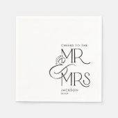 Future Mr and Mrs Engagement Paper Napkins スタンダードカクテルナプキン (正面)