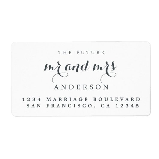 Future Mr. Chic Script 結婚's差出人住所 ラベル (正面)
