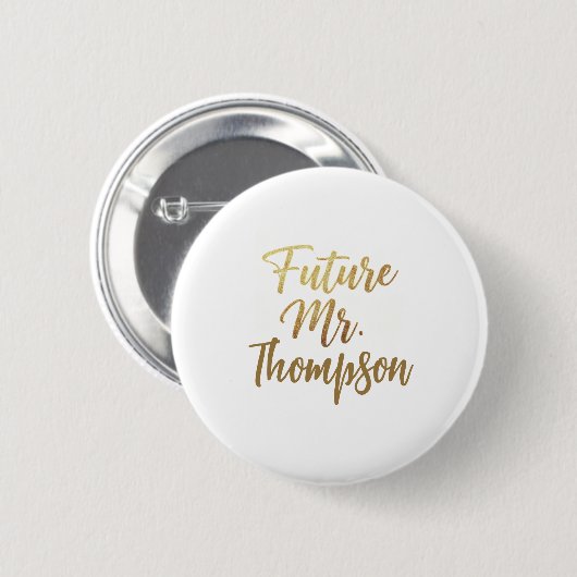 Future Mr Gold Foil Button Pin 缶バッジ (正面&裏面)