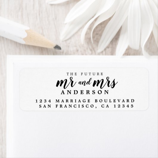 Future Mr. Mrs. Black Ink Script差出人住所 ラベル (インサイチュ)