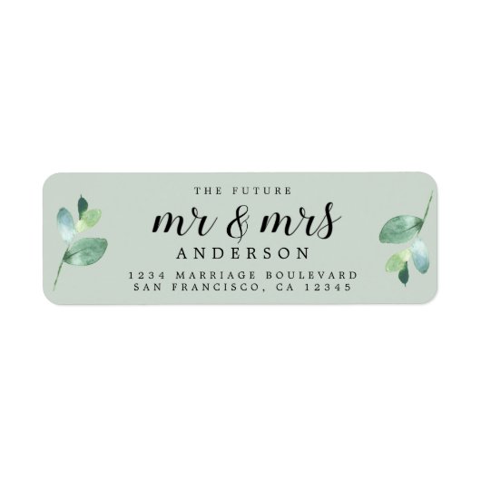 Future Mr.Mrs.Folids Green差出人住所ラベル ラベル (正面)