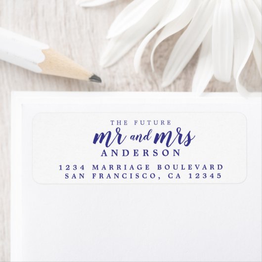 Future Mr. Mrs. Violet Ink Script差出人住所 ラベル (インサイチュ)