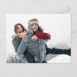 Future Mr. & Mrs. Winter Tree Snow Blue Water colo 案内ポストカード