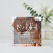 Future Mrsエレガント Black & Whiteブライダルシャワー 招待状 (スタンド正面)
