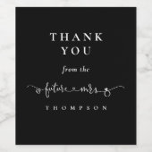 Future Mrsスクリプトブライダルシャワーブラック感謝していの好意 ワインラベル (シングルラベル)