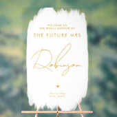 FUTURE MRSブライダルシャワーウェルカムホワイト金ゴールド アクリルサイン (ニュートラル)