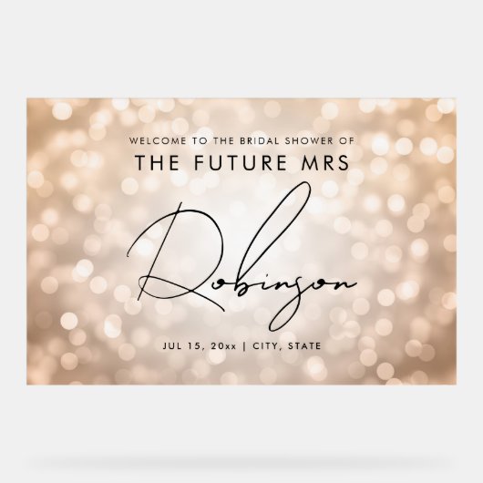 FUTURE MRSブライダルシャワー歓迎の銅灯 アクリルサイン (正面)