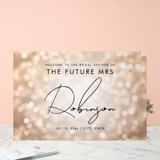 FUTURE MRSブライダルシャワー歓迎の銅灯 アクリルサイン (ウェディング)