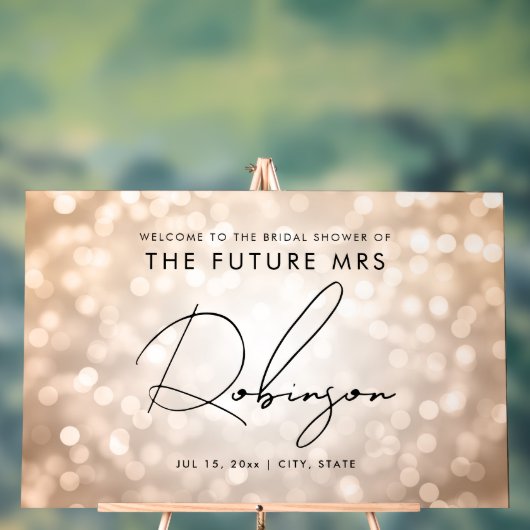 FUTURE MRSブライダルシャワー歓迎の銅灯 アクリルサイン (ニュートラル)