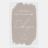 FUTURE MRSブライダルシャワー歓迎ダスティベージュ アクリルサイン (正面)