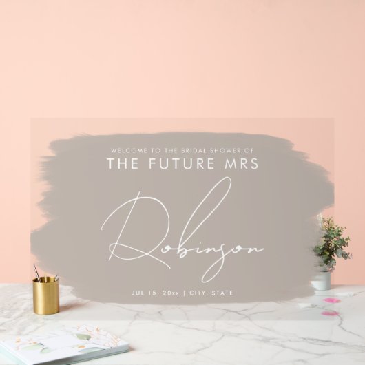 FUTURE MRSブライダルシャワー歓迎ベイ絵を描ジ アクリルサイン (ウェディング)