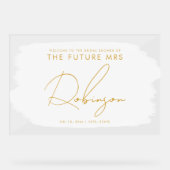 FUTURE MRSブライダルシャワー歓迎絵を描白 アクリルサイン (正面)