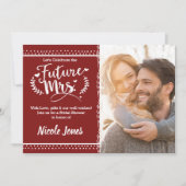 FUTURE MRS. クランベリー レッド 結婚式前 ウェルカムボード 招待状 (正面)