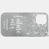 Future Mrs シルバーグリッターケースメイトiPhoneケース Case-Mate iPhoneケース (裏面 (横))