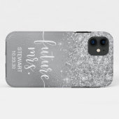 Future Mrs シルバーグリッターケースメイトiPhoneケース Case-Mate iPhoneケース (裏面(横))
