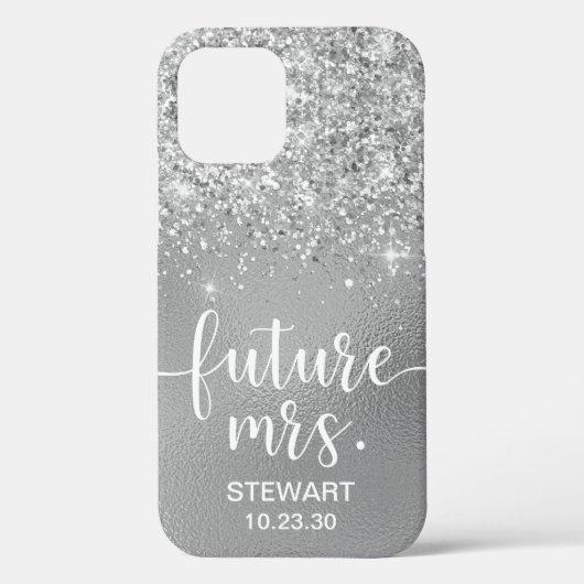 Future Mrs シルバーグリッターケースメイトiPhoneケース Case-Mate iPhoneケース (裏面)
