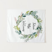 Future Mrs Backdrop緑の葉のブライダルシャワー タペストリー (正面(横))