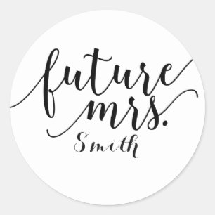 Future Mrs Black Script Type婚約 ラウンドシール