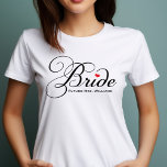 Future Mrs. Bride Black カスタムScript 結婚's Tシャツ<br><div class="desc">可愛くて上品な白いテカスタマイズイは「未来のミセス」の名前で。</div>