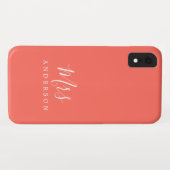 Future Mrs Coral 鮮やか Chic Script Bride Case-Mate iPhoneケース (裏面(横))