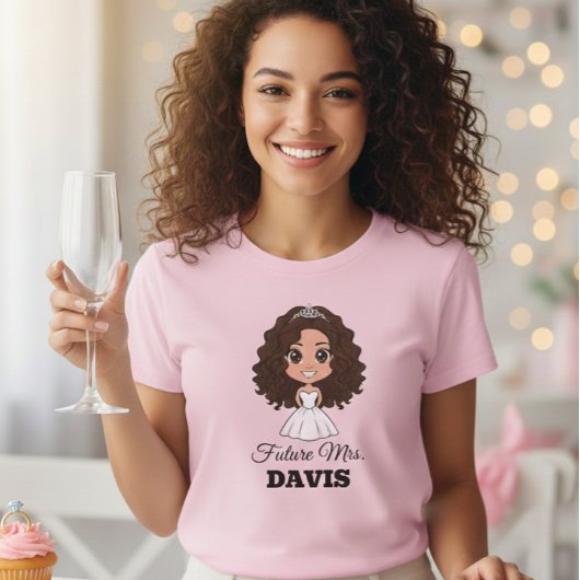 Future Mrs. Davis Wedding Cartoon T-Shirt Tシャツ