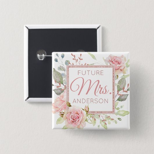 Future Mrs. | Engagement | Soft Roses 缶バッジ (正面&裏面)