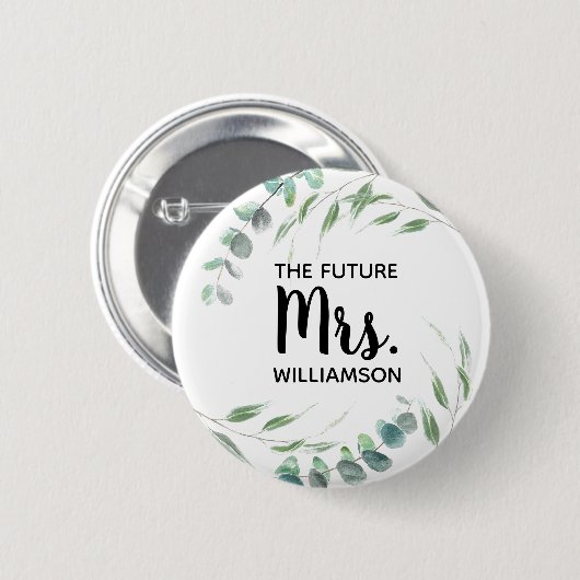 Future Mrs Eucalyptus Folids Script名前の追加 缶バッジ (正面&裏面)