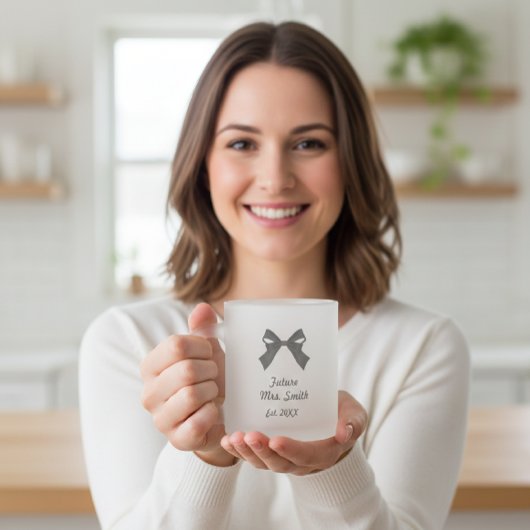 Future Mrs Glass Mug, Engaged Coffee Mug, Bride フロストグラスマグカップ