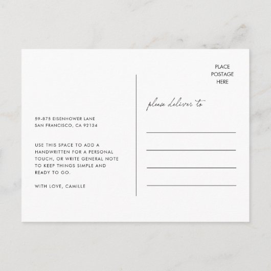 Future Mrs Modern Bridal Shower Photo ポストカード (裏面)