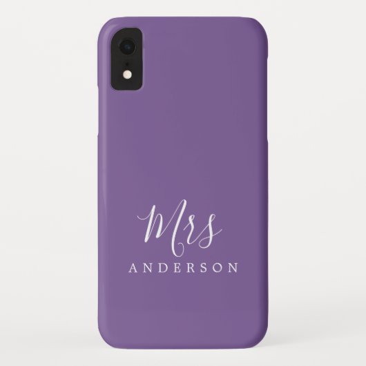 Future Mrs. Purple 鮮やか Chic Script Bride Case-Mate iPhoneケース (裏面)