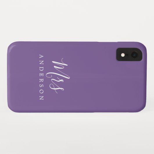Future Mrs. Purple 鮮やか Chic Script Bride Case-Mate iPhoneケース (裏面(横))
