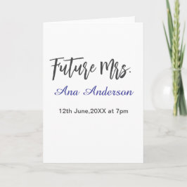 Future mrs surname bride to be purple gray name da カード