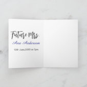 Future mrs surname bride to be purple gray name da カード (内部)