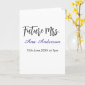 Future mrs surname bride to be purple gray name da カード (黄色い花)