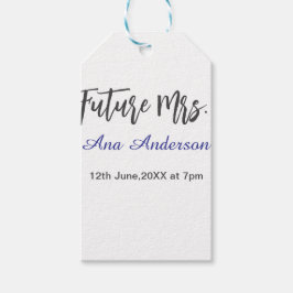 Future mrs surname bride to be purple gray name da ギフトタグ