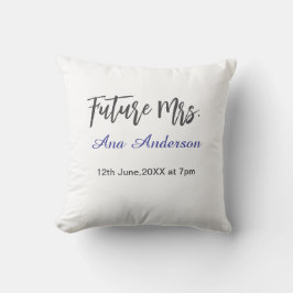 Future mrs surname bride to be purple gray name da クッション